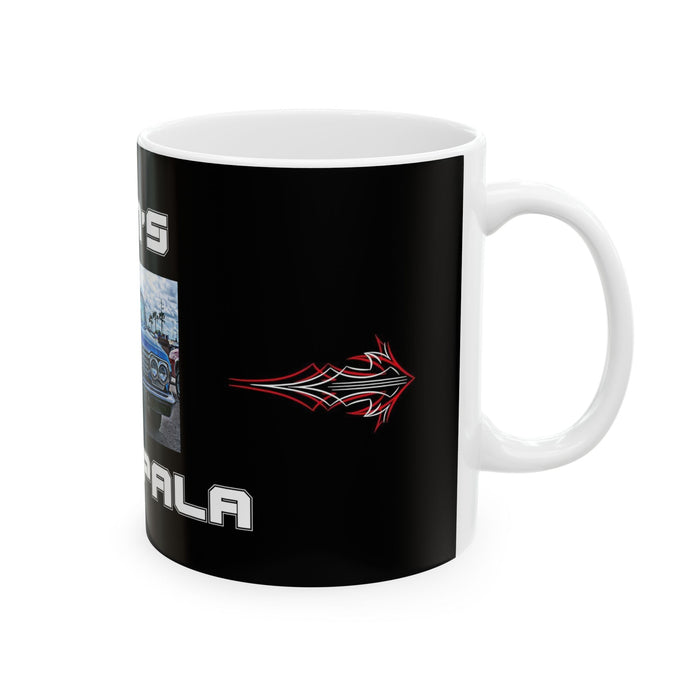 Gifts for Gearhead Personalized Custom Black Coffee Mug Car Photo Name Pinstripe