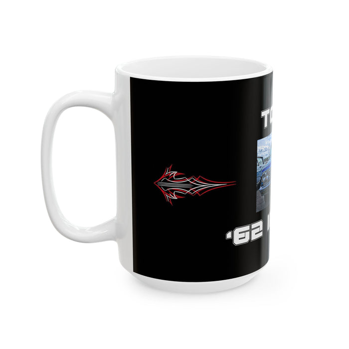 Gifts for Gearhead Personalized Custom Black Coffee Mug Car Photo Name Pinstripe