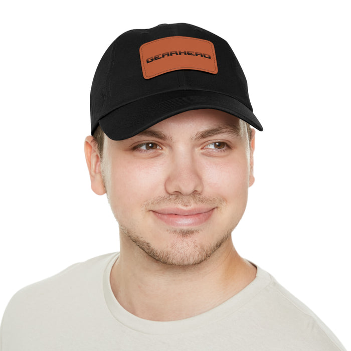 Gifts for Gearheads Hat with Leather Patch (Rectangle) Trucker Ball Cap for Men