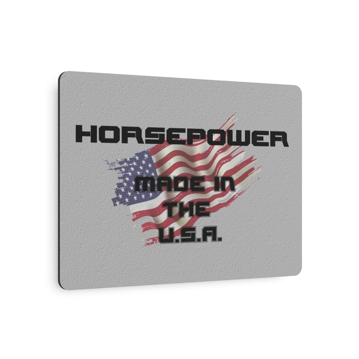 Gifts for Gearheads Horsepower Made In the USA Metal Art Sign - Indoor Use Aluminum Rectangle