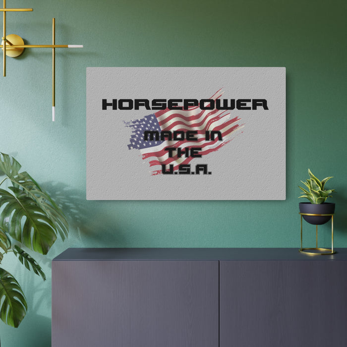 Gifts for Gearheads Horsepower Made In the USA Metal Art Sign - Indoor Use Aluminum Rectangle