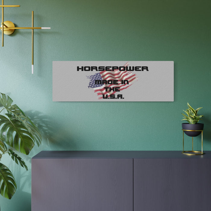Gifts for Gearheads Horsepower Made In the USA Metal Art Sign - Indoor Use Aluminum Rectangle