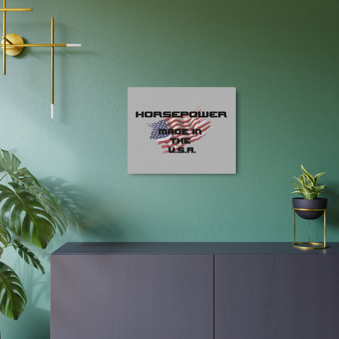 Gifts for Gearheads Horsepower Made In the USA Metal Art Sign - Indoor Use Aluminum Rectangle