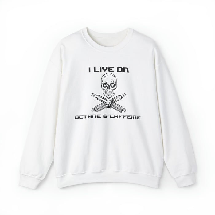 Gifts for Gearheads Octane and Caffeine Unisex Heavy Blend™ Crewneck Sweatshirt