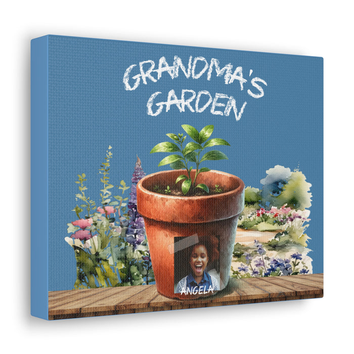 Gifts for Grandma Grandma's Garden Personalized Custom Grandchildren Canvas Wall Art