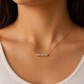 Gold Bar Diamond Necklace | Minimalist Pendant
