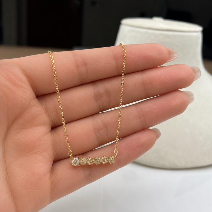Gold Bar Diamond Necklace | Minimalist Pendant