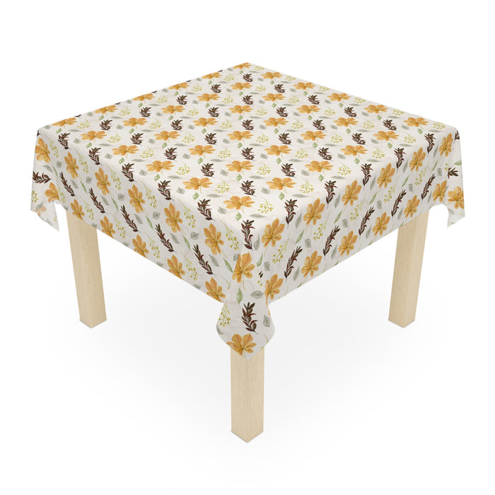 Gold Fall Leaves Tablecloth  Décor Autumn Thanksgiving