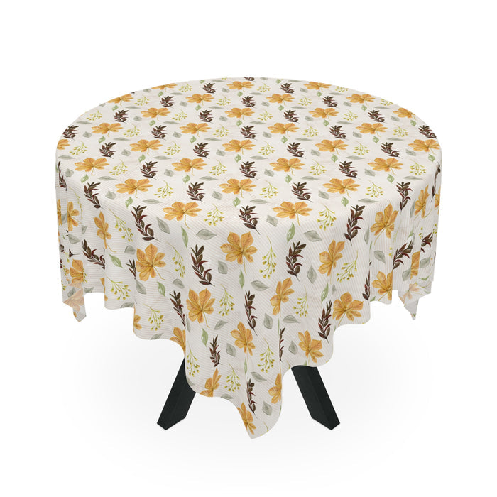 Gold Fall Leaves Tablecloth  Décor Autumn Thanksgiving