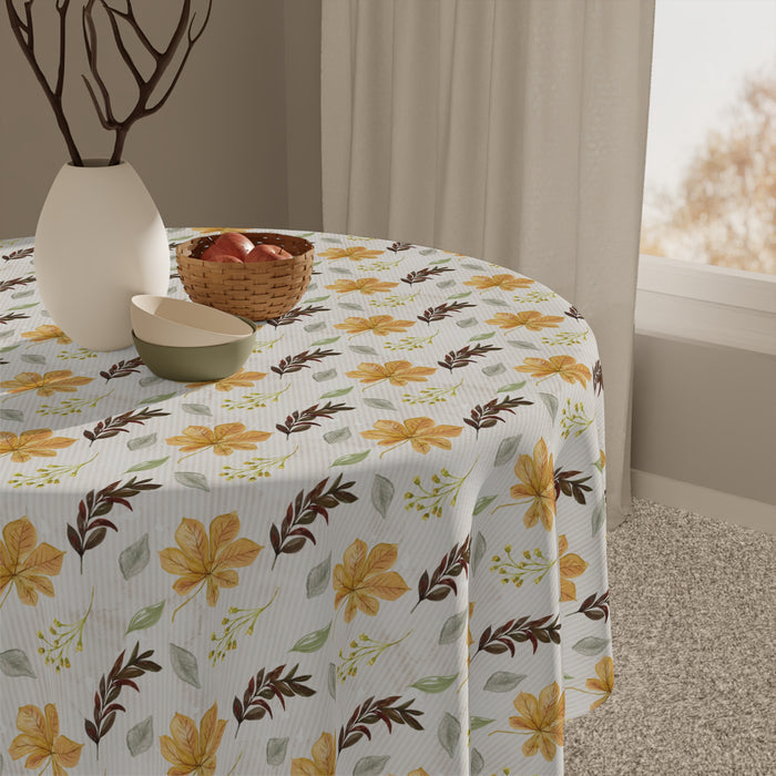 Gold Fall Leaves Tablecloth  Décor Autumn Thanksgiving