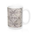 Grey Flower Coffee Mug 15oz