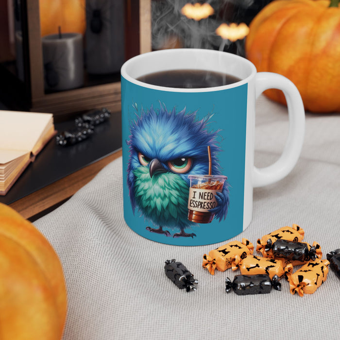 Grumpy Bird Coffee Mug - Funny Bird Ceramic Cup, Cute Gift Coffee Lovers