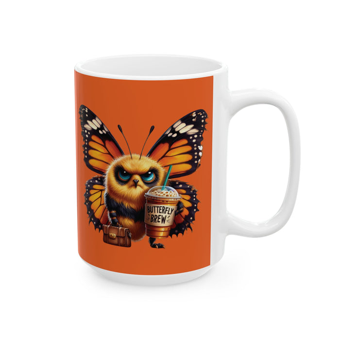 Grumpy Butterfly Coffee Mug – Funny Colorful Insect Cup | Butterfly Brew Gift