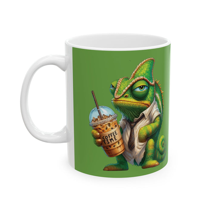 Grumpy Chameleon Coffee Mug – Funny Reptile Cup | Coffee Lover Non-Morning Gift