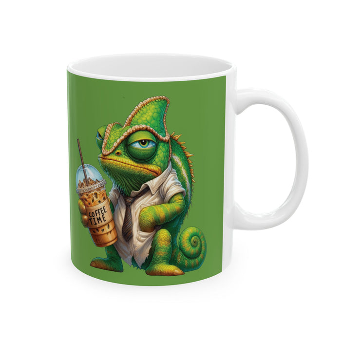 Grumpy Chameleon Coffee Mug – Funny Reptile Cup | Coffee Lover Non-Morning Gift