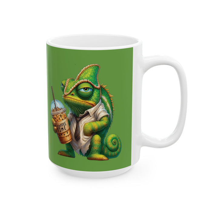 Grumpy Chameleon Coffee Mug – Funny Reptile Cup | Coffee Lover Non-Morning Gift