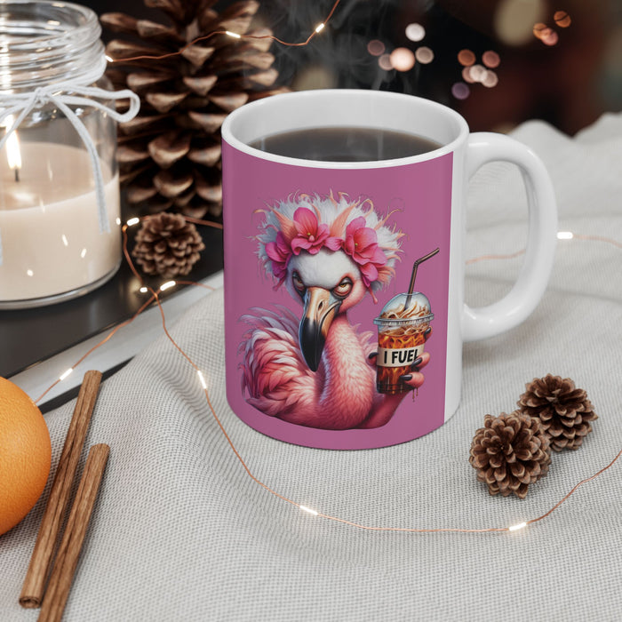 Grumpy Flamingo Coffee Mug – Funny Tropical Bird Cup | Iced Coffee Lover Gift