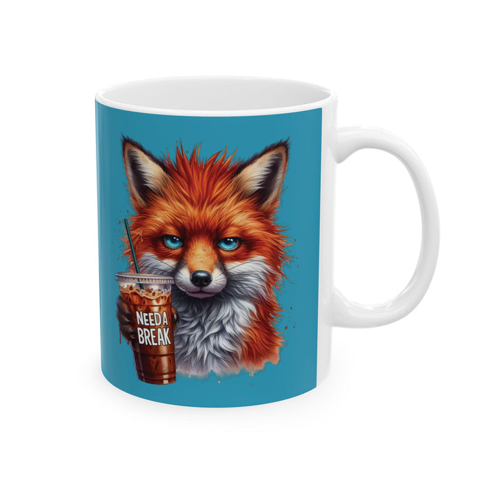 Grumpy Fox Coffee Mug – Funny Woodland Animal Cup | Need a Break Morning Gift