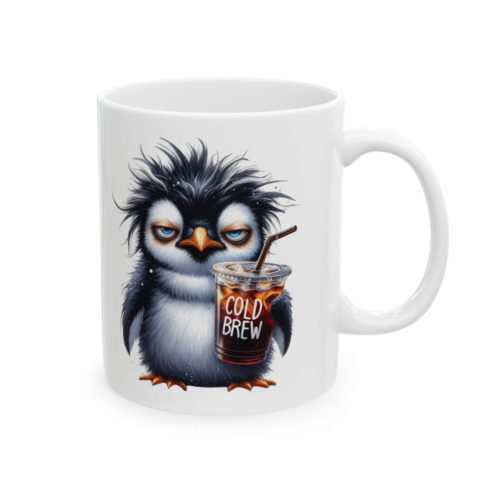 Grumpy Penguin Coffee Mug – Funny Cold Brew Animal Cup | Iced Coffee Lover Gift