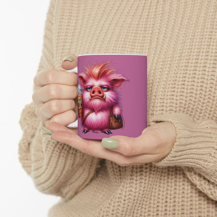 Grumpy Pig Coffee Mug – Funny Cute Animal Cup | I Need Brew Morning Coffee Gift
