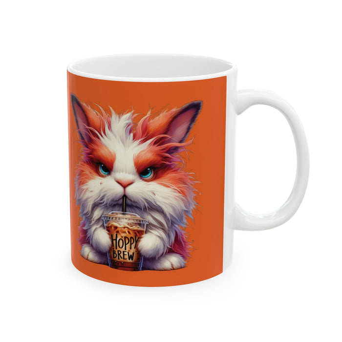 Grumpy Rabbit Coffee Mug – Funny Hoppy Brew Animal Cup | Iced Coffee Lover Gift