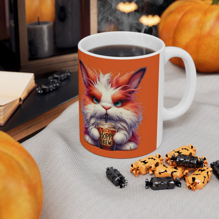 Grumpy Rabbit Coffee Mug – Funny Hoppy Brew Animal Cup | Iced Coffee Lover Gift