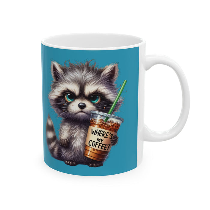 Grumpy Raccoon Coffee Mug – Funny Cute Animal Cup | Where’s My Coffee Iced Gift
