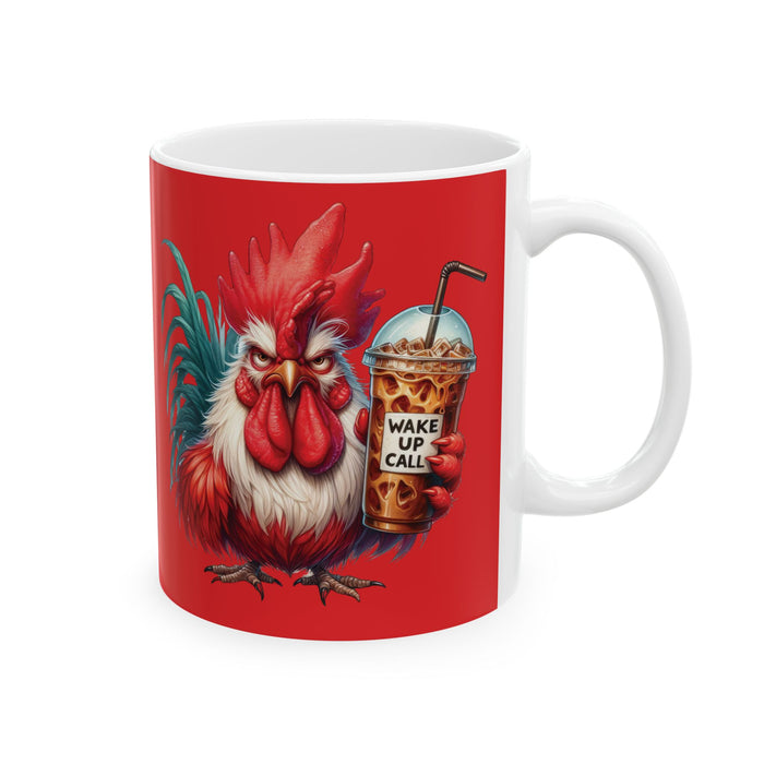 Grumpy Rooster Coffee Mug Funny Farm Animal Cup | Wake Up Call Iced Coffee Gift