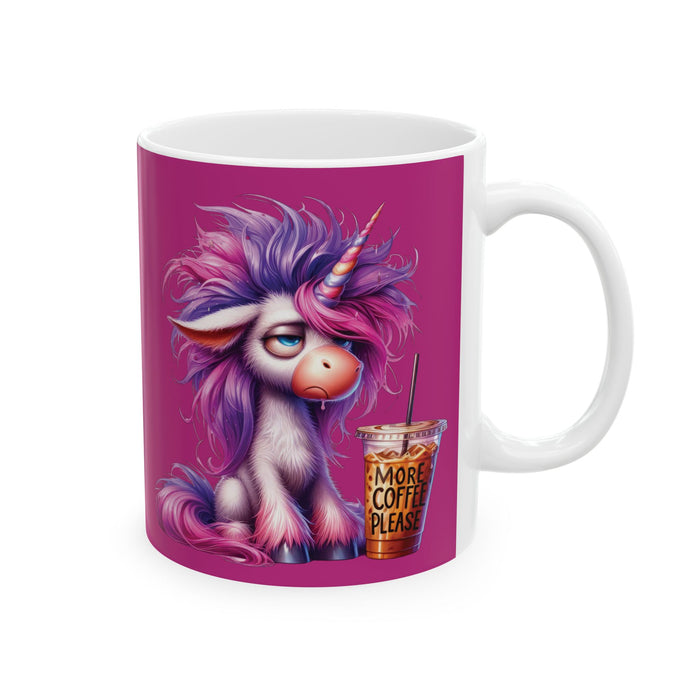 Grumpy Unicorn Coffee Mug – Funny Mythical Creature Cup More Coffee Please Gift