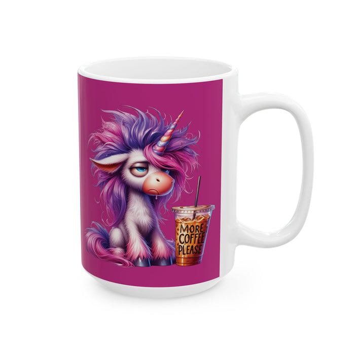 Grumpy Unicorn Coffee Mug – Funny Mythical Creature Cup More Coffee Please Gift