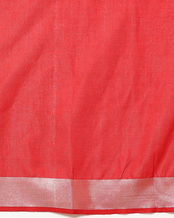 Indiehaat | Pure Linen Embroidered Saree Yellow