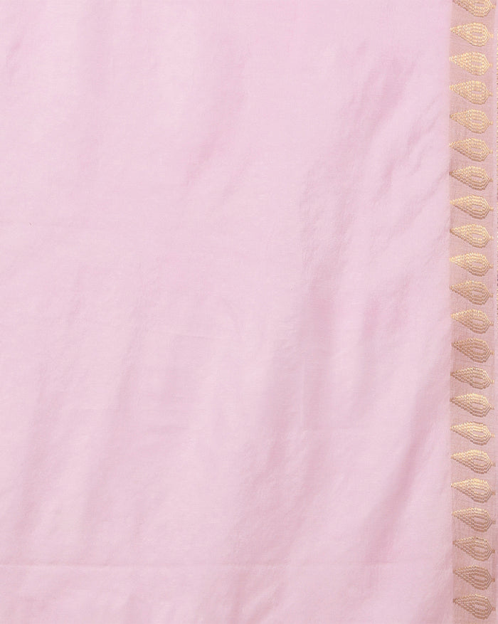 Handcrafted Colorful Kota Silk Pink Jacquard Saree