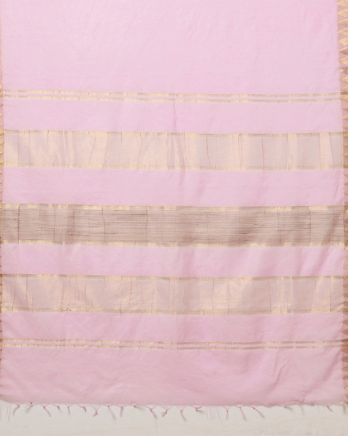 Handcrafted Colorful Kota Silk Pink Jacquard Saree
