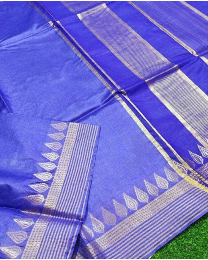 Handcrafted Kota Silk Blue Jacquard Saree