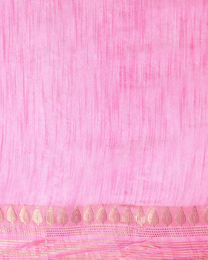 Handcrafted Fanciful Kota Silk Pink Jacquard Saree