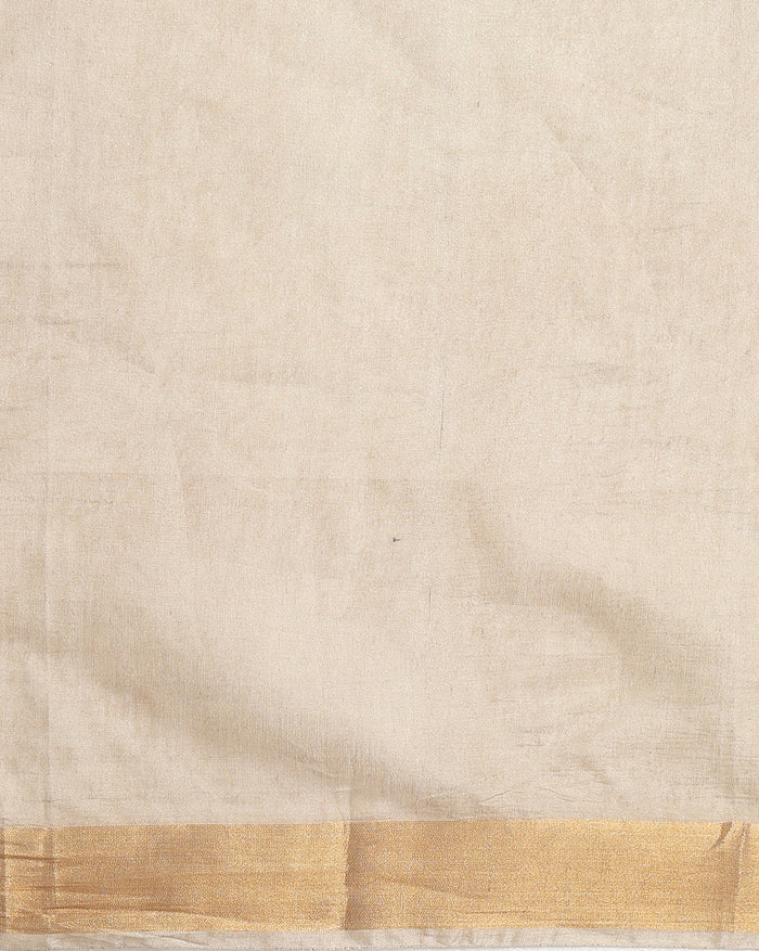 Handloom Kota Silk Joyful Beige & Blue Saree