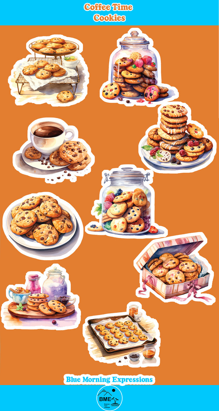 Handmade Stickers for Laptops, Journals, Notebooks, Scrapbooks Coffee Time