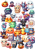 Handmade Stickers for Laptops, Journals, Notebooks, Scrapbooks Halloween