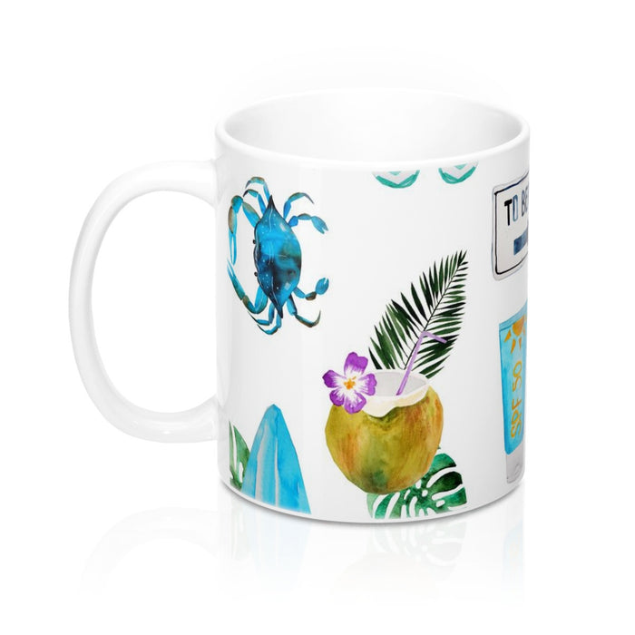 Head to the Beach Coffee Mug 11oz, Ceramic