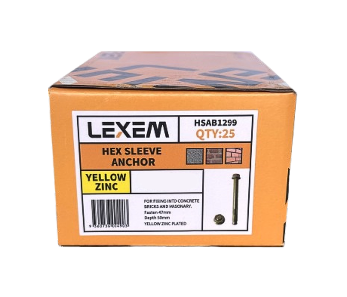 Hex Sleeve Anchor: 12 x 99mm - Hex Hea BOX: 25 pcs