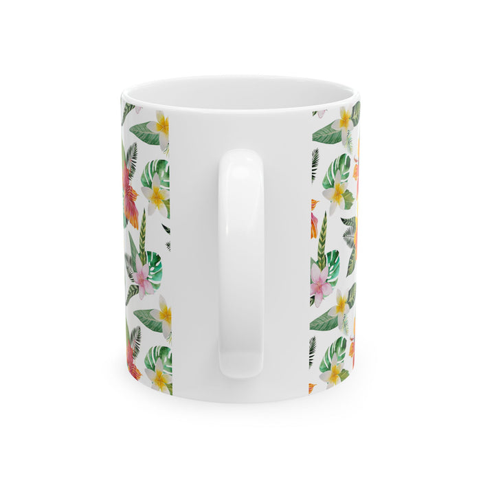 Hibiscus Flower Coffee Mug – Tropical Bloom Ceramic Cup, 2 Sizes Dishwasher Safe