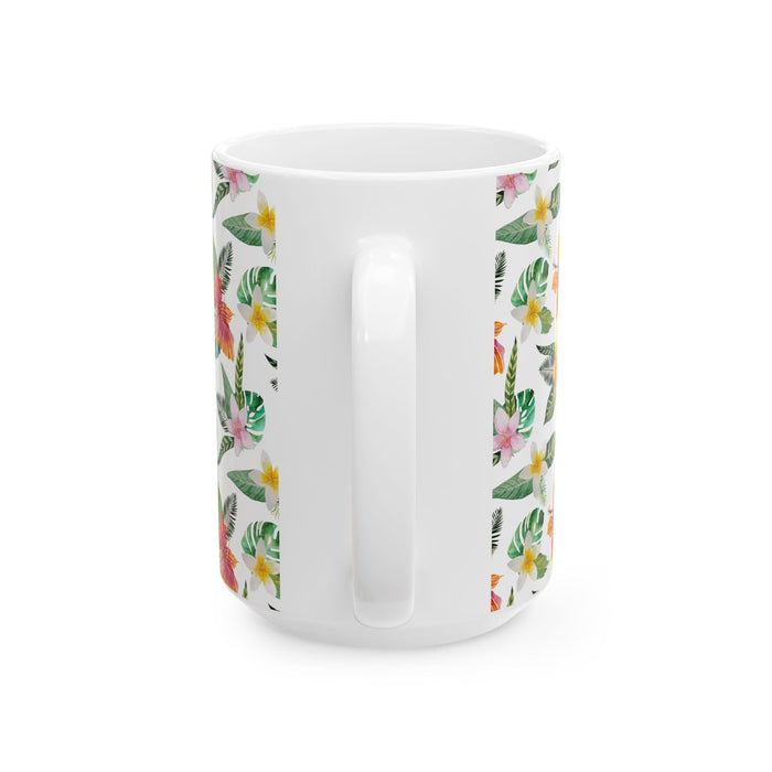 Hibiscus Flower Coffee Mug – Tropical Bloom Ceramic Cup, 2 Sizes Dishwasher Safe