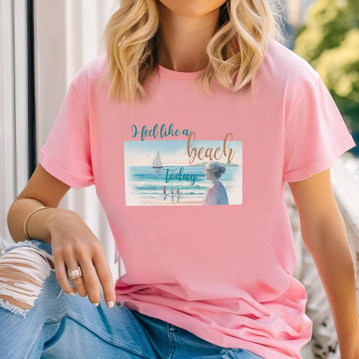 I feel like a beach today summer tee shirt