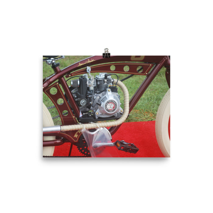 Indian Bicycle with Motor Poster Print Wall Art for Guys Home Decor