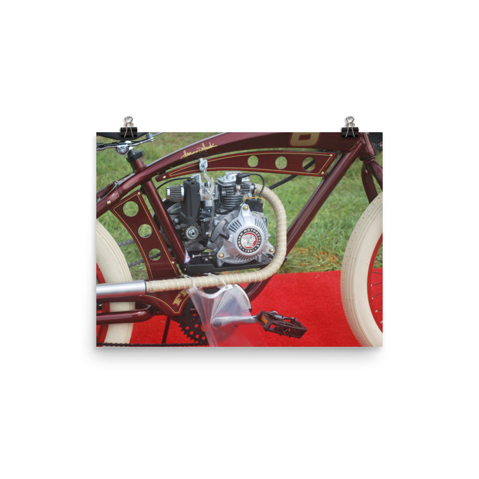 Indian Bicycle with Motor Poster Print Wall Art for Guys Home Decor