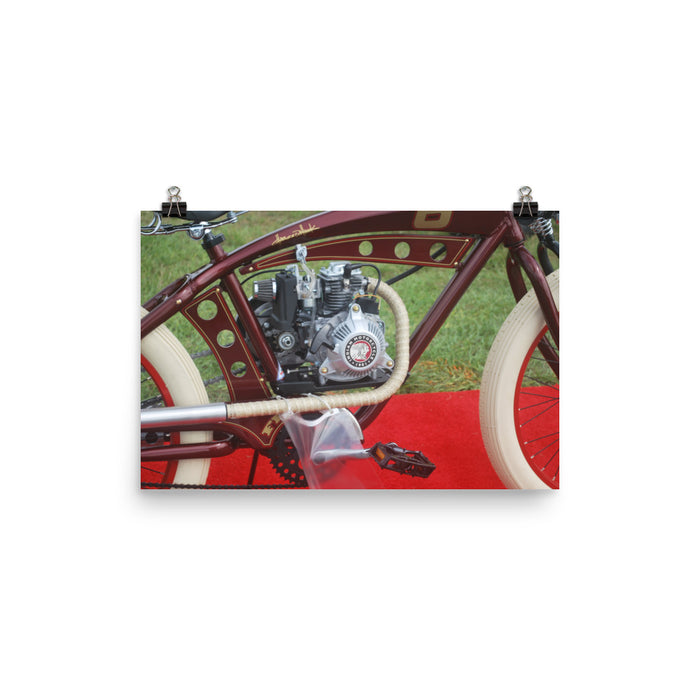 Indian Bicycle with Motor Poster Print Wall Art for Guys Home Decor