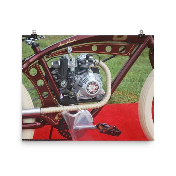 Indian Bicycle with Motor Poster Print Wall Art for Guys Home Decor
