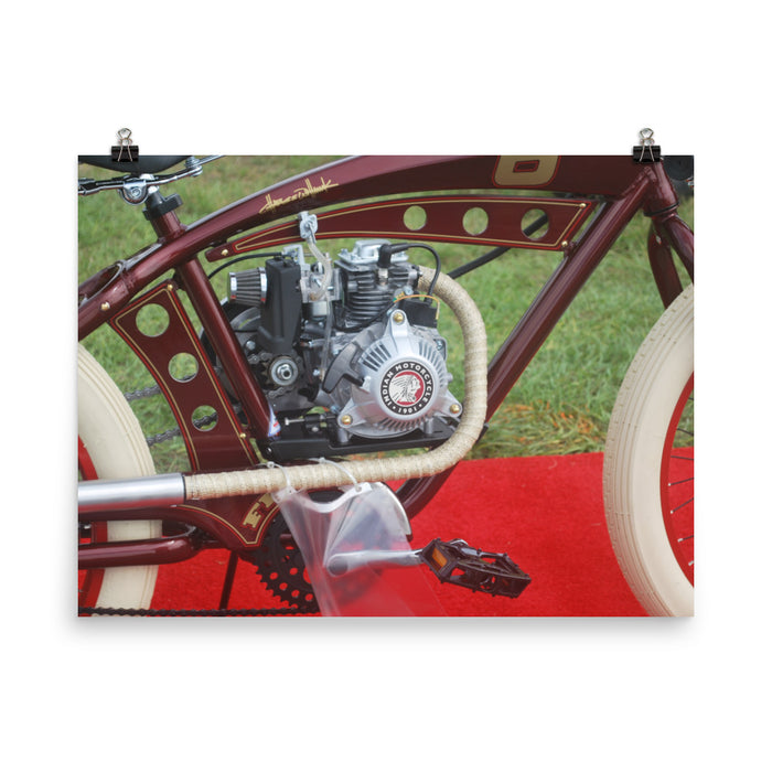 Indian Bicycle with Motor Poster Print Wall Art for Guys Home Decor