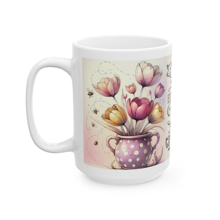 Inspirational Motivational Mug Go the Extra Mile Coffee Cup Floral Gift Women