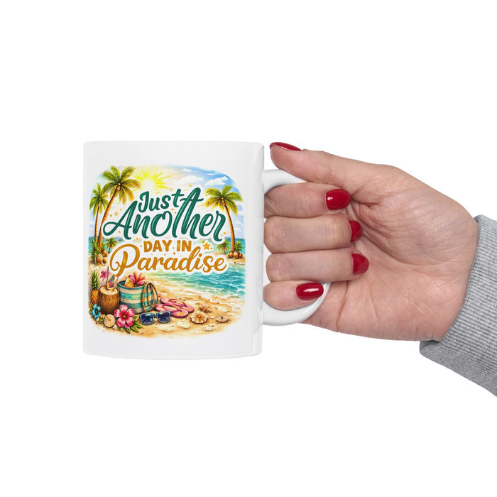 Just Another Day in Paradise Mug  Tropical Beach Lover Gift  Summer Coffee Cup